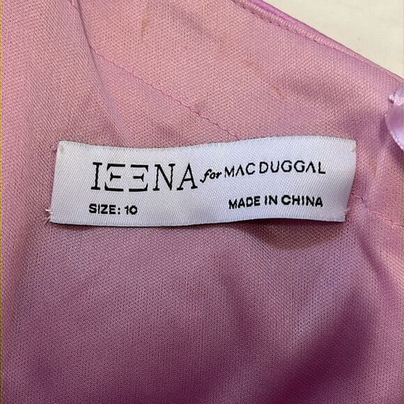 NWT IEENA Mac Duggal Orchid Mini One Shoulder Satin Dress 10 - Picture 8 of 11